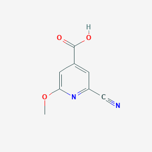 molecular formula C8H6N2O3 B7967866 2-Cyano-6-methoxyisonicotinic acid CAS No. 1393567-37-7