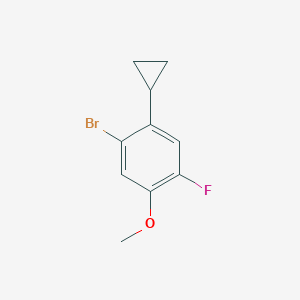 molecular formula C10H10BrFO B7967925 1-Bromo-2-cyclopropyl-4-fluoro-5-methoxybenzene 