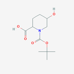 molecular formula C11H19NO5 B7967960 1-[(Tert-butoxy)carbonyl]-5-hydroxypiperidine-2-carboxylic acid 
