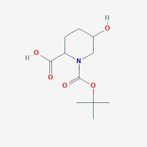 molecular formula C11H19NO5 B7967960 1-tert-Butoxycarbonyl-5-hydroxy-piperidine-2-carboxylic acid 