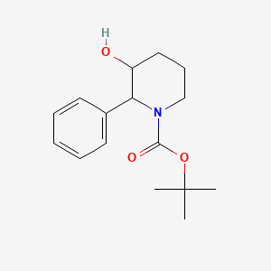 molecular formula C16H23NO3 B7967973 1-t-Butyloxycarbonyl-3-hydroxy-2-phenylpiperidine 