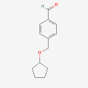 molecular formula C13H16O2 B7967989 4-[(Cyclopentyloxy)methyl]benzaldehyde 