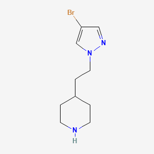 molecular formula C10H16BrN3 B7968115 4-(2-(4-Bromo-1H-pyrazol-1-yl)ethyl)piperidine 