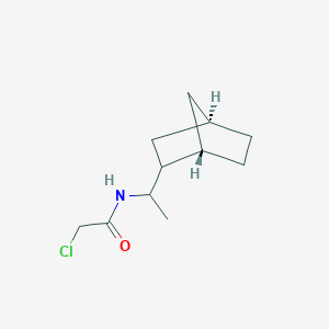 molecular formula C11H18ClNO B7968188 N-{1-[(1S,4R)-bicyclo[2.2.1]heptan-2-yl]ethyl}-2-chloroacetamide 