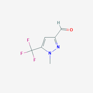 molecular formula C6H5F3N2O B7968225 1-Methyl-5-(trifluoromethyl)pyrazole-3-carbaldehyde 