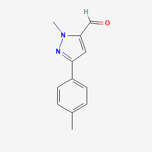 molecular formula C12H12N2O B7968262 2-Methyl-5-(4-methylphenyl)pyrazole-3-carbaldehyde 