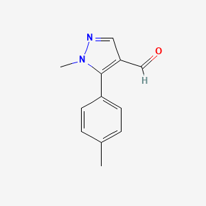 molecular formula C12H12N2O B7968269 1-Methyl-5-(p-tolyl)-1H-pyrazole-4-carbaldehyde 