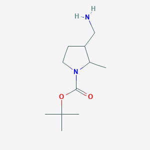 molecular formula C11H22N2O2 B7968281 Tert-butyl 3-(aminomethyl)-2-methylpyrrolidine-1-carboxylate 