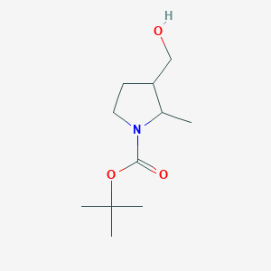 molecular formula C11H21NO3 B7968286 (2R,3R)-Tert-butyl 3-(hydroxymethyl)-2-methylpyrrolidine-1-carboxylate 