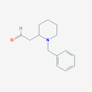 molecular formula C14H19NO B7968296 2-(1-Benzylpiperidin-2-YL)acetaldehyde 