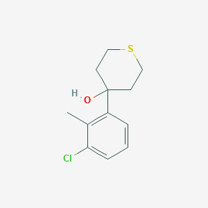 molecular formula C12H15ClOS B7968324 4-(3-Chloro-2-methylphenyl)thian-4-ol 