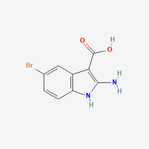 molecular formula C9H7BrN2O2 B7968335 2-Amino-5-bromo-1H-indole-3-carboxylic acid 