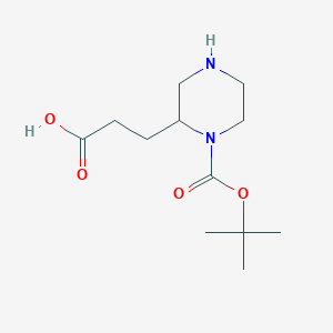 3-[1-[(2-Methylpropan-2-yl)oxycarbonyl]piperazin-2-yl]propanoic acid