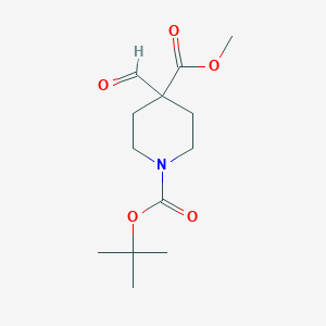 molecular formula C13H21NO5 B7968354 1-Tert-butyl 4-methyl 4-formylpiperidine-1,4-dicarboxylate 