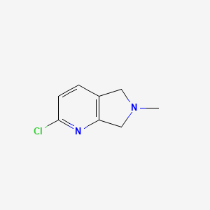 molecular formula C8H9ClN2 B7968380 2-Chloro-6-methyl-6,7-dihydro-5H-pyrrolo[3,4-b]pyridine 