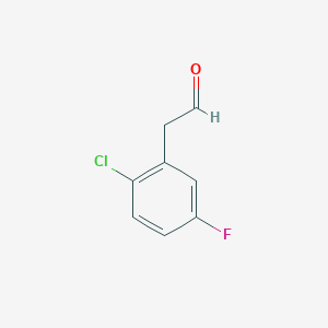 molecular formula C8H6ClFO B7968386 (2-Chloro-5-fluorophenyl)acetaldehyde 