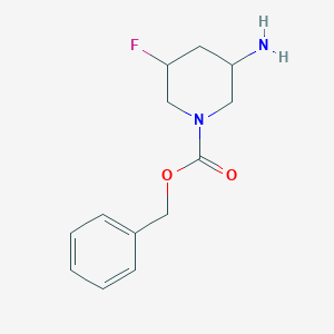 molecular formula C13H17FN2O2 B7968477 Benzyl 3-amino-5-fluoropiperidine-1-carboxylate 