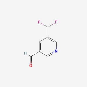 molecular formula C7H5F2NO B7968489 5-(Difluoromethyl)nicotinaldehyde 