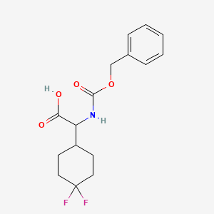 molecular formula C16H19F2NO4 B7968491 2-(((Benzyloxy)carbonyl)amino)-2-(4,4-difluorocyclohexyl)acetic acid 