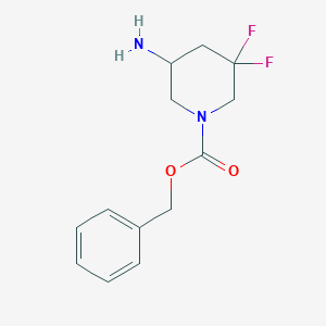 molecular formula C13H16F2N2O2 B7968505 Benzyl5-amino-3,3-difluoropiperidine-1-carboxylate 