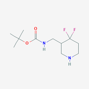 molecular formula C11H20F2N2O2 B7968511 tert-Butyl ((4,4-difluoropiperidin-3-yl)methyl)carbamate 
