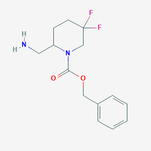 molecular formula C14H18F2N2O2 B7968538 Benzyl 2-(aminomethyl)-5,5-difluoropiperidine-1-carboxylate 
