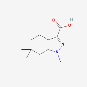 molecular formula C11H16N2O2 B7968608 1,6,6-Trimethyl-4,5,6,7-tetrahydro-1h-indazole-3-carboxylic acid 