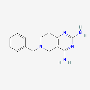 molecular formula C14H17N5 B7968659 6-benzyl-7,8-dihydro-5H-pyrido[4,3-d]pyrimidine-2,4-diamine 