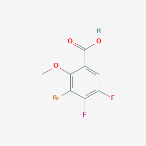 molecular formula C8H5BrF2O3 B7968682 3-Bromo-4,5-difluoro-2-methoxybenzoic acid 