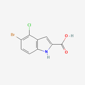 molecular formula C9H5BrClNO2 B7968691 5-bromo-4-chloro-1H-indole-2-carboxylic acid 