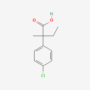 molecular formula C11H13ClO2 B7968784 2-(4-Chlorophenyl)-2-methylbutanoic acid 
