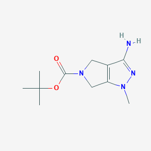 molecular formula C11H18N4O2 B7968848 tert-Butyl 3-amino-1-methyl-1H,4H,5H,6H-pyrrolo[3,4-c]pyrazole-5-carboxylate 
