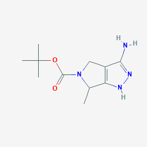 molecular formula C11H18N4O2 B7968852 叔丁基 3-氨基-6-甲基-4,6-二氢吡咯并[3,4-C]吡唑-5(1H)-羧酸酯 