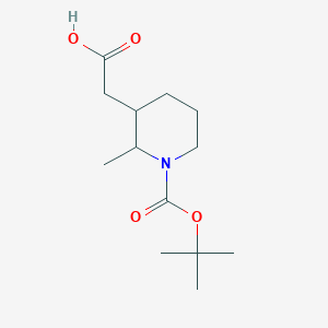 molecular formula C13H23NO4 B7968863 2-(1-(Tert-butoxycarbonyl)-2-methylpiperidin-3-yl)acetic acid 