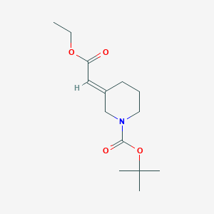 molecular formula C14H23NO4 B7968868 tert-Butyl 3-(2-ethoxy-2-oxoethylidene)piperidine-1-carboxylate 
