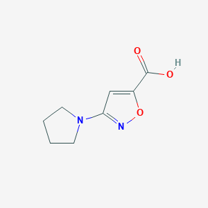 molecular formula C8H10N2O3 B7968883 3-Pyrrolidin-1-yl-1,2-oxazole-5-carboxylic acid 