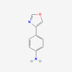 molecular formula C9H8N2O B7968930 [4-(1,3-Oxazol-4-yl)phenyl]amine CAS No. 568556-31-0