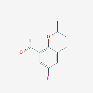 molecular formula C11H13FO2 B7969011 5-Fluoro-2-isopropoxy-3-methylbenzaldehyde 