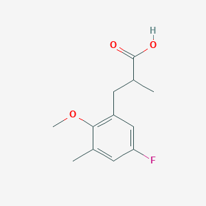 molecular formula C12H15FO3 B7969062 3-(5-Fluoro-2-methoxy-3-methylphenyl)-2-methylpropanoic acid 