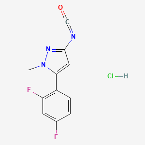 molecular formula C11H8ClF2N3O B7969115 5-(2,4-Difluorophenyl)-3-isocyanato-1-methylpyrazole;hydrochloride 