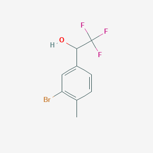 molecular formula C9H8BrF3O B7969133 3-Bromo-4-methyl-alpha-(trifluoromethyl)benzyl Alcohol 