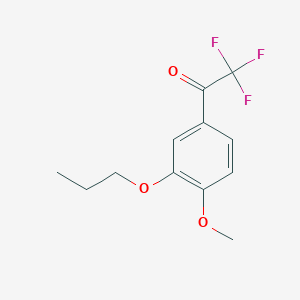 molecular formula C12H13F3O3 B7969216 2,2,2-Trifluoro-1-(4-methoxy-3-propoxyphenyl)ethanone 