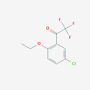 molecular formula C10H8ClF3O2 B7969273 3'-Chloro-6'-ethoxy-2,2,2-trifluoroacetophenone 