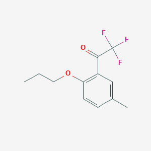 molecular formula C12H13F3O2 B7969274 2,2,2-Trifluoro-1-(5-methyl-2-propoxyphenyl)ethanone 