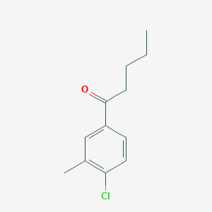 molecular formula C12H15ClO B7969289 1-(4-Chloro-3-methylphenyl)pentan-1-one 