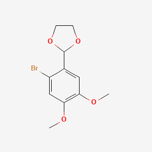 molecular formula C11H13BrO4 B7969302 2-(2-溴-4,5-二甲氧基苯基)-1,3-二氧戊环 CAS No. 103477-58-3