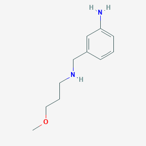 molecular formula C11H18N2O B7969309 3-{[(3-Methoxypropyl)amino]methyl}aniline 