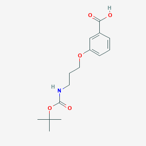 molecular formula C15H21NO5 B7969332 3-(3-Tert-butoxycarbonylamino-propoxy)-benzoic acid 