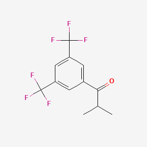 molecular formula C12H10F6O B7969366 1-(3,5-Bis-trifluoromethyl-phenyl)-2-methyl-propan-1-one 