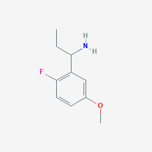 molecular formula C10H14FNO B7969405 1-(2-Fluoro-5-methoxyphenyl)propan-1-amine 